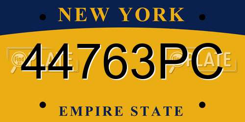 44763PC New York License Plate