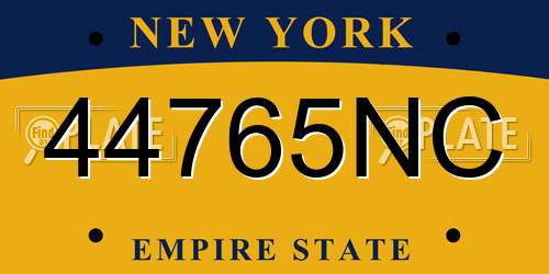 44765NC New York License Plate