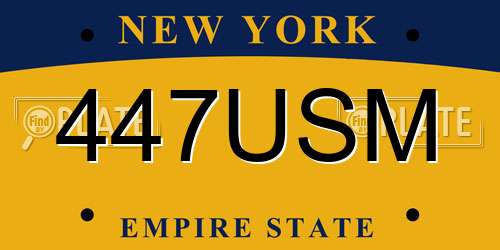 447USM New York License Plate