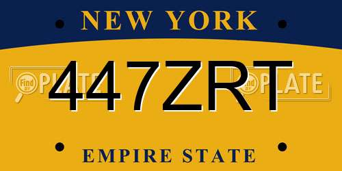 447ZRT New York License Plate