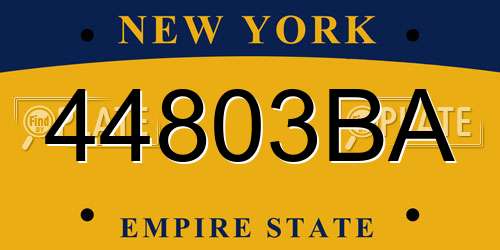 44803BA New York License Plate