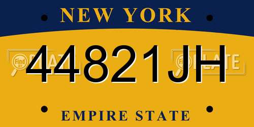 44821JH New York License Plate