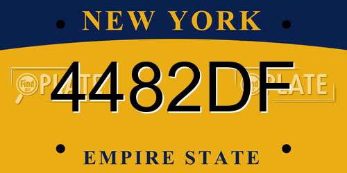 4482DF New York License Plate