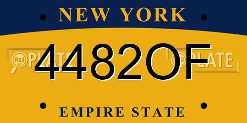 4482OF New York License Plate