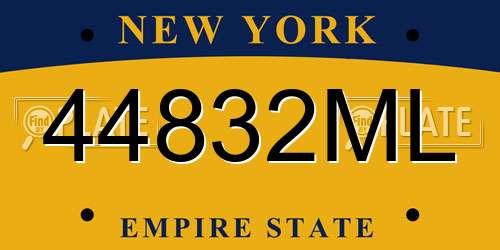 44832ML New York License Plate