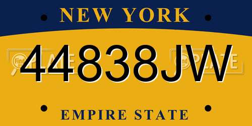 44838JW New York License Plate