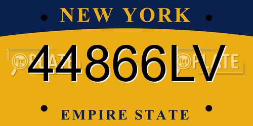 44866LV New York License Plate