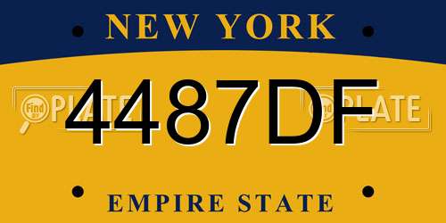 4487DF New York License Plate