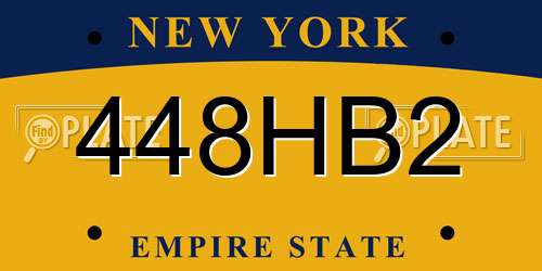 448HB2 New York License Plate
