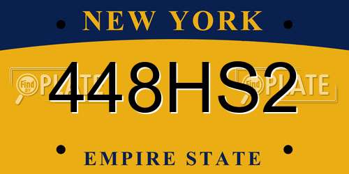 448HS2 New York License Plate
