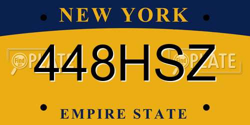 448HSZ New York License Plate