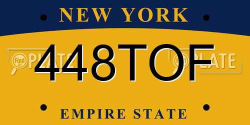 448TOF New York License Plate