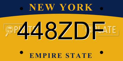 448ZDF New York License Plate