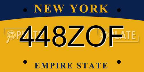 448ZOF New York License Plate