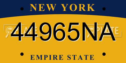 44965NA New York License Plate