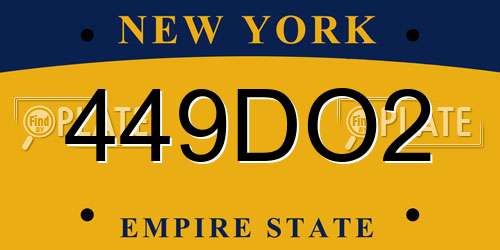 449DO2 New York License Plate