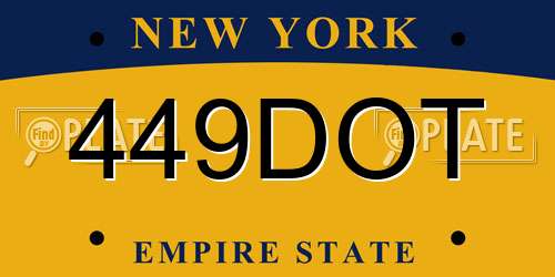 449DOT New York License Plate