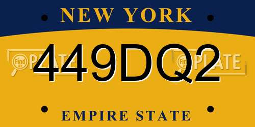 449DQ2 New York License Plate