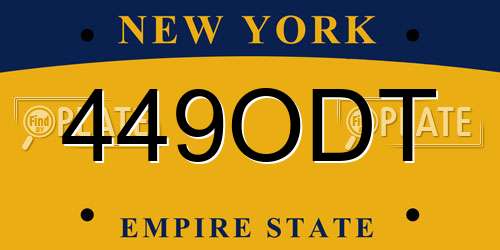 449ODT New York License Plate