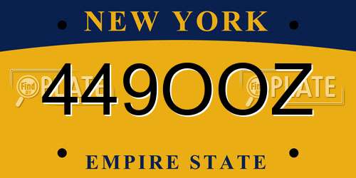 449OOZ New York License Plate