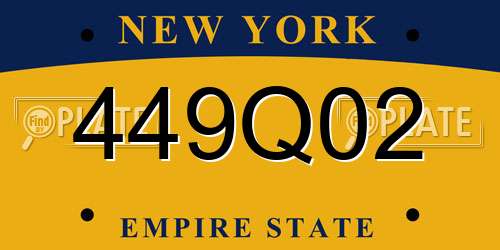449Q02 New York License Plate