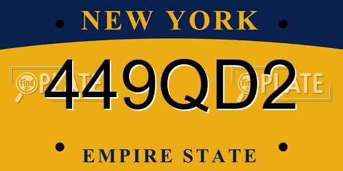 449QD2 New York License Plate