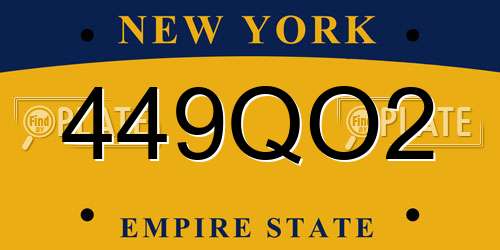 449QO2 New York License Plate