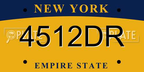 4512DR New York License Plate