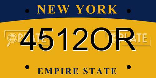4512OR New York License Plate