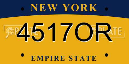 4517OR New York License Plate