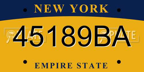 45189BA New York License Plate