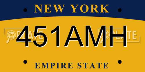 451AMH New York License Plate