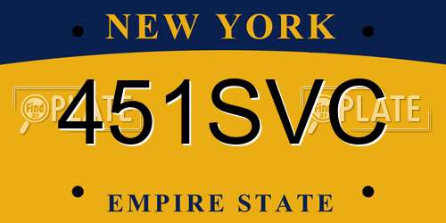 451SVC New York License Plate