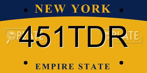451TDR New York License Plate
