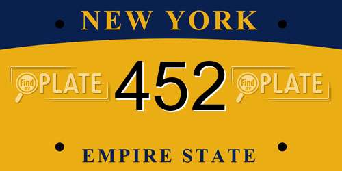 452 New York License Plate
