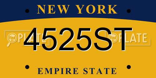 4525ST New York License Plate