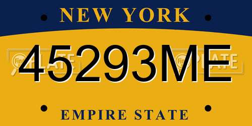 45293ME New York License Plate