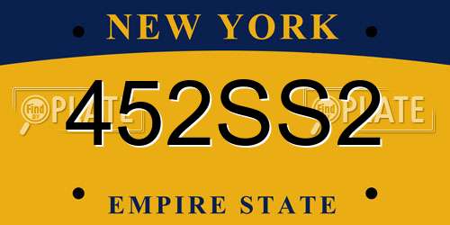 452SS2 New York License Plate