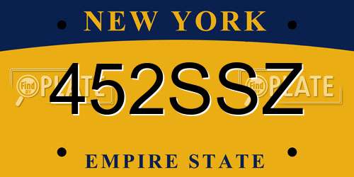 452SSZ New York License Plate