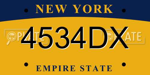 4534DX New York License Plate