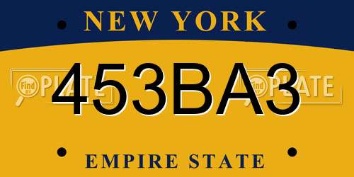 453BA3 New York License Plate
