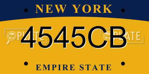 4545CB New York License Plate