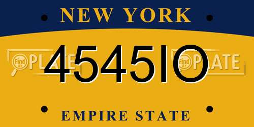 4545IO New York License Plate