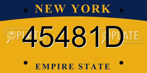 45481D New York License Plate