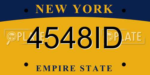 4548ID New York License Plate