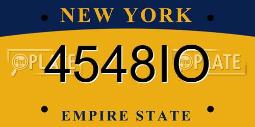 4548IO New York License Plate