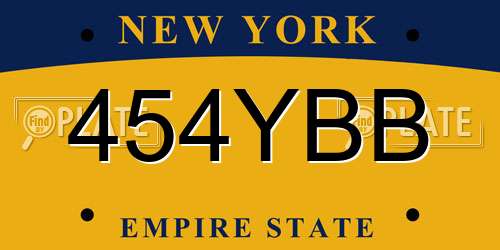 454YBB New York License Plate