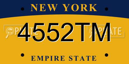 4552TM New York License Plate