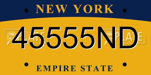 45555ND New York License Plate
