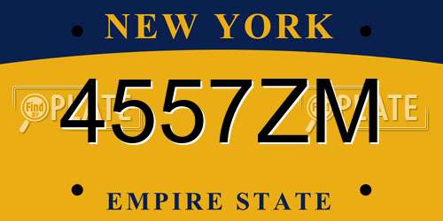 4557ZM New York License Plate